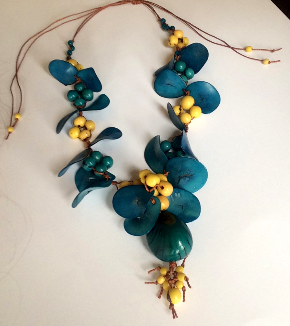 turquoise yellow necklace